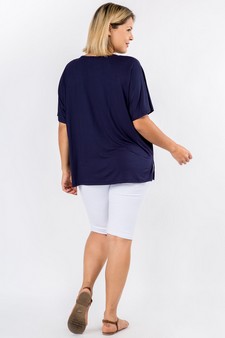 Women's Simple Button Up Short Sleeve Top style 3