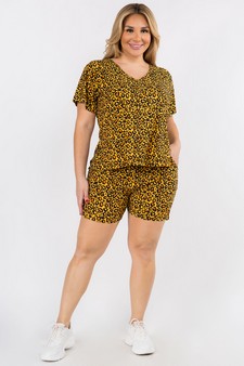 Women's Vivid Leopard Print Loungewear Set style 4