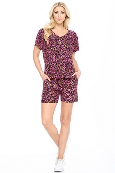 Women's Vivid Leopard Print Loungewear Set style 5