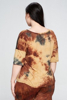 Women's Tie-Dye Print Dropped Shoulder T-Shirt - BOTTOMS: 807SR007P style 3
