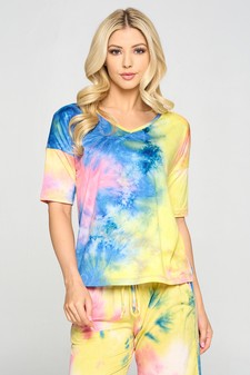 Women's Tie-Dye Print Dropped Shoulder T-Shirt - BOTTOMS: 807SR007 style 2