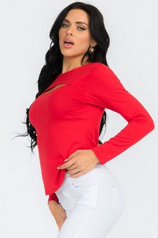 Women’s Essential Cut-out Crew Neck Top style 2