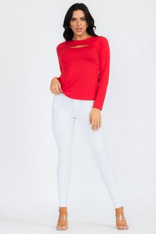 Women’s Essential Cut-out Crew Neck Top style 5