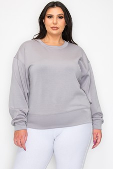 Women’s Solid Crewneck Scuba Sweatshirt (XL only) style 4