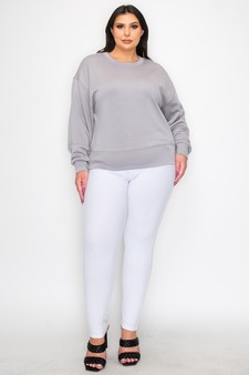 Women’s Solid Crewneck Scuba Sweatshirt (XL only) style 5