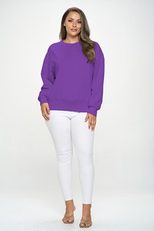 Women’s Solid Crewneck Scuba Sweatshirt (XL only) style 4