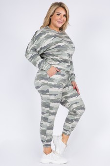 Women's French Terry Long Sleeve Vintage Camo Set style 2