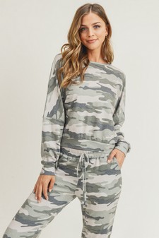 Women's French Terry Long Sleeve Vintage Camo Set style 3