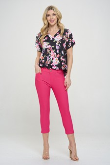 Women’s Short Sleeve Floral Printed Top style 5