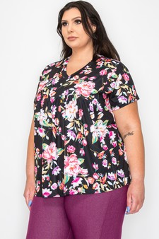 Women’s Short Sleeve Floral Printed Top style 2