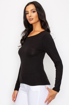 Women's Soft & Smooth Ribbed Long-sleeved Top style 2