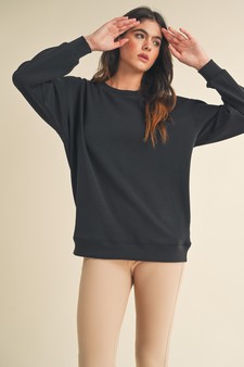 Women's Sofie Soft Modal Oversized Crew Top with Pockets style 4