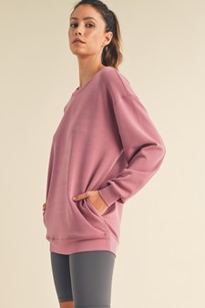 Women's Sofie Soft Modal Oversized Crew Top with Pockets style 2