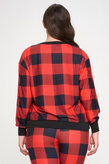 Women’s Decked Out In Plaid Christmas Loungewear Top style 3