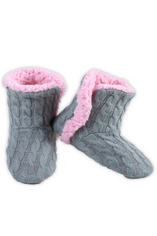 Women's Cable Knit Faux Sherpa Lined Slippers style 5