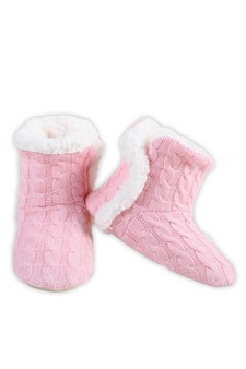Women's Cable Knit Faux Sherpa Lined Slippers style 6