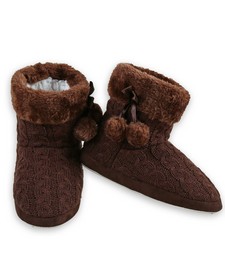 Women's Cable Knit Slipper Boots style 2