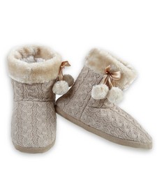Women's Cable Knit Slipper Boots style 3