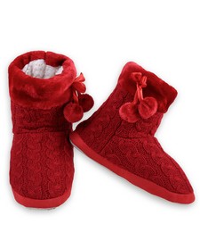 Women's Cable Knit Slipper Boots style 5