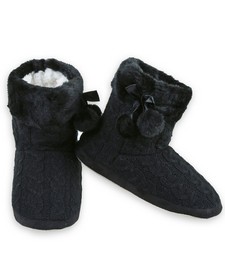 Women's Cable Knit Slipper Boots style 6