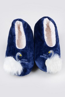 Women's Embroidered Swan Faux Sherpa Lined Slippers style 14