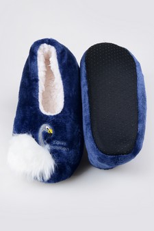 Women's Embroidered Swan Faux Sherpa Lined Slippers style 15