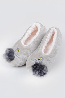 Women's Embroidered Swan Faux Sherpa Lined Slippers style 7