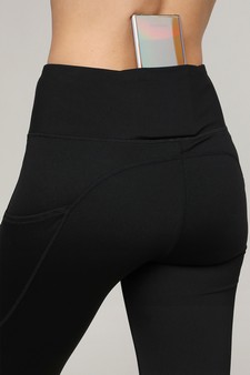 Women's High Waist Tech Pocket Activewear Leggings (Large only) style 4