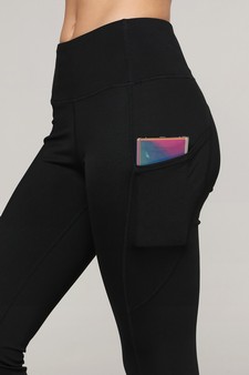 Women's High Waist Tech Pocket Activewear Leggings (Large only) style 5