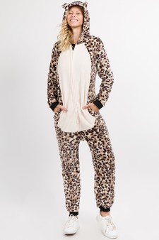 Plush Leopard Animal Onesie Pajama Costume - (6pcs M/L only) style 3