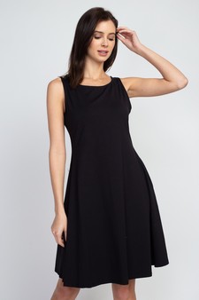 Lady's Sleeveless Comb-Cotton A-Line Dress with Pockets (Small only) style 2