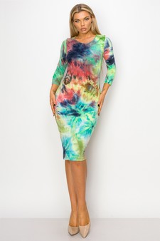 Women's All Good Vibes Mid Sleeve Dress style 4