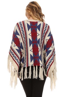 Women's Navajo Pattern Poncho style 4