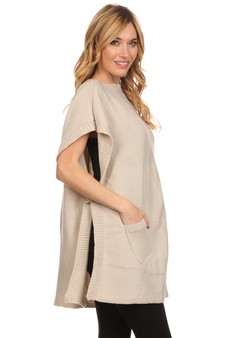 Women's Pullover Poncho with Pockets style 3