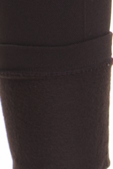 Fleece Leggings in Solid Color with 2 gold zippers & seams on Front. style 5
