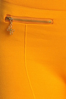 Fleece Leggings in Solid Color with 2 gold zippers & seams on Front. style 4