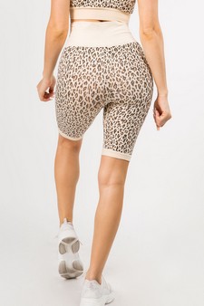 Active Cheetah Print Biker Shorts (Large only) style 3