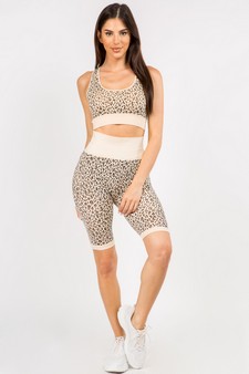 Active Cheetah Print Biker Shorts (Large only) style 4