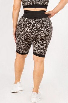 Women's Cheetah Print Activewear Biker Shorts (XL only) style 3