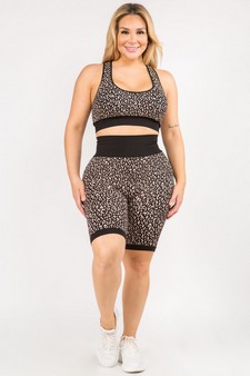 Women's Cheetah Print Activewear Biker Shorts (XL only) style 4