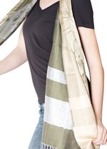 PASHMINA SCARF WITH GRAPHIC ROSES AND STRIPES style 6