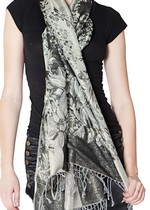 PASHMINA SCARF WITH FLORAL WEAVE METALLIC THREAD style 5