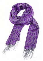 PASHMINA SCARF WITH LEOPARD PRINT WATER MARK DESIGN style 4