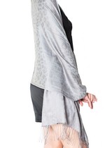 PASHMINA SCARF WITH LEOPARD PRINT WATER MARK DESIGN style 6