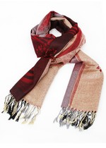 PASHMINA SCARF BLOSSOMED FLOWERS AND SEMI CIRCLES style 2