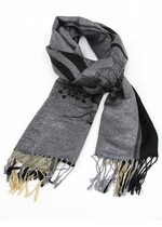 PASHMINA SCARF BLOSSOMED FLOWERS AND SEMI CIRCLES style 3