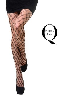YELETE Killer Legs Women's Plus Size Fishnet Pantyhose All Laced Up  168YD029Q Black Queen at  Women's Clothing store