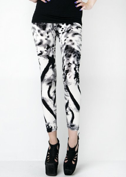 STELLA ELYSE WHITE TIGER AND SNOW LEOPARD COTTON PRINTED LEGGINGS -  Wholesale 