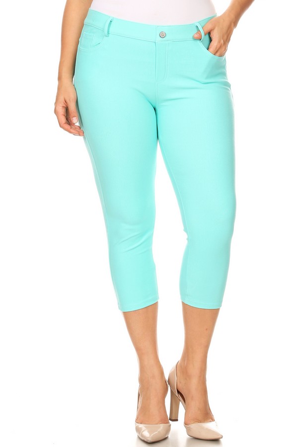 Women's Classic Solid Capri Jeggings - Wholesale 