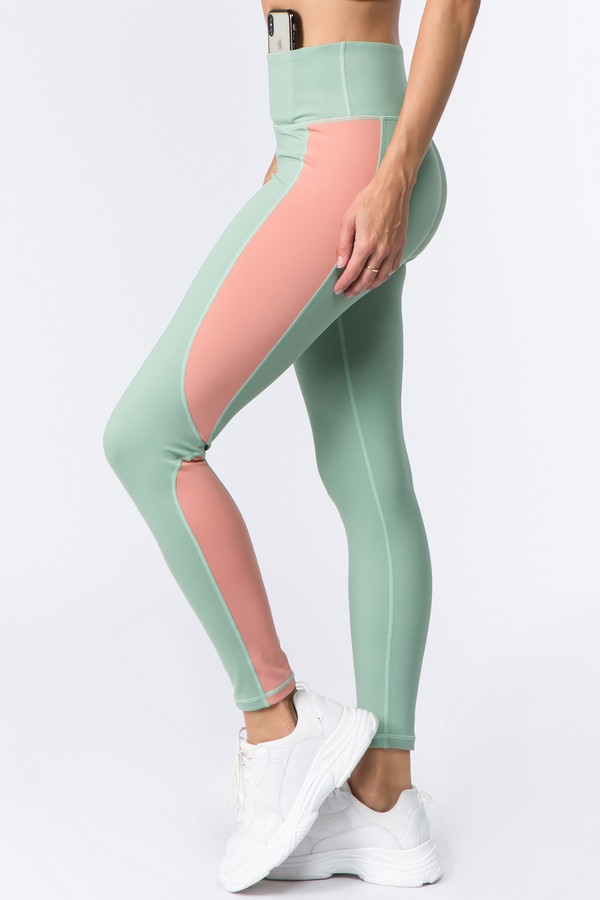 Women s Triple Color Block Activewear Leggings Wholesale Yelete